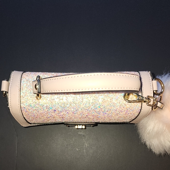 Aldo Glittering Pink Mini Bag with Plush Charm - Picture 9 of 14